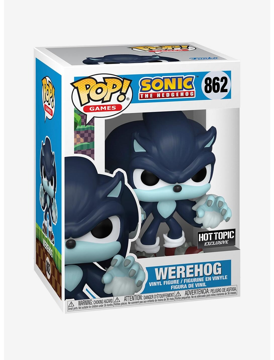 Sonic the Hedgehog - Sonic the Werehog - POP! Games  (862) - POP! Vinyl (Funko Toys, Hot Topic) photo 2