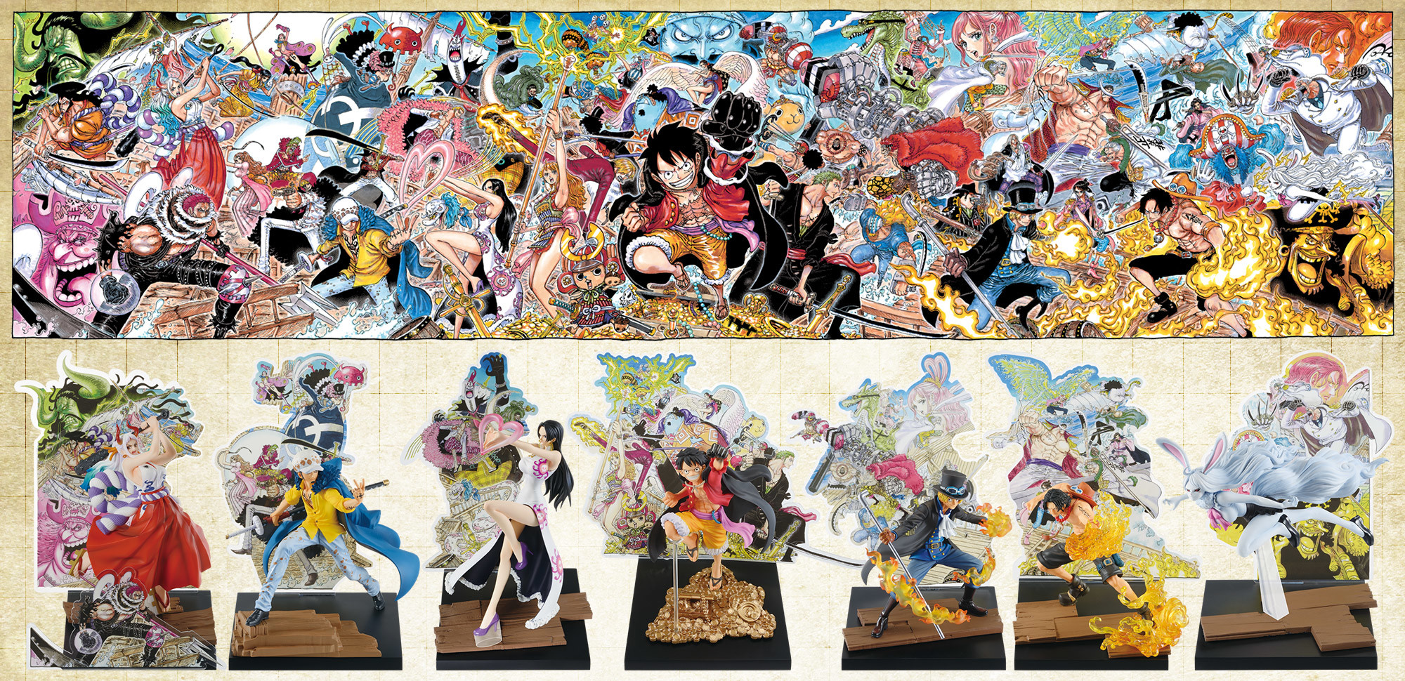 One Piece - Akagami no Shanks - Carrot - Douke no Buggy - Koby - Marshall D. Teach - Monkey D. Garp - Ichiban Kuji - Ichiban Kuji One Piece WT100 Memorial Eiichiro Oda Draws 100 Great Pirates  (G Prize) - Sulong ver. (Bandai Spirits) photo 1