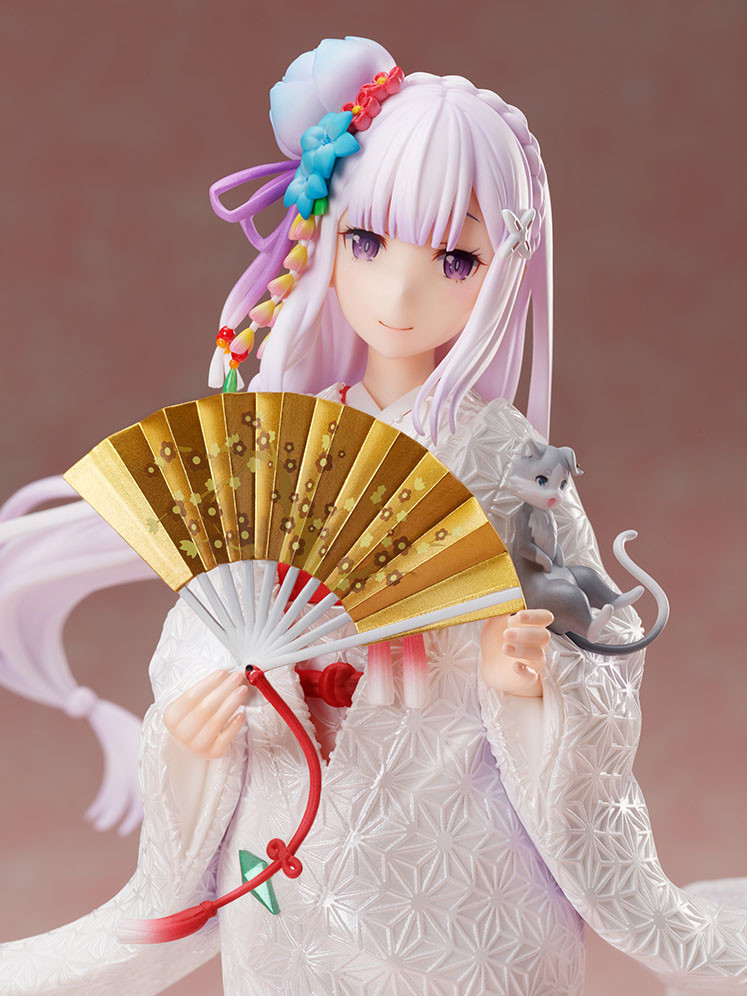 Re:Zero kara Hajimeru Isekai Seikatsu - Emilia - Puck - F:Nex - 1/7 - Shiromuku (FuRyu) photo 3